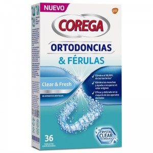 Corega ortodoncias & ferulas 36 tabletas limpiadoras