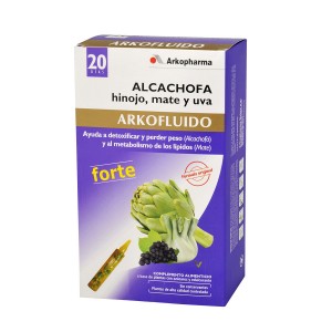 Arkopharma alcachofa forte hinojo, mate y uva 20 ampollas