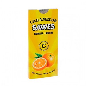 Caramelos Sawes Naranja S/A Blister