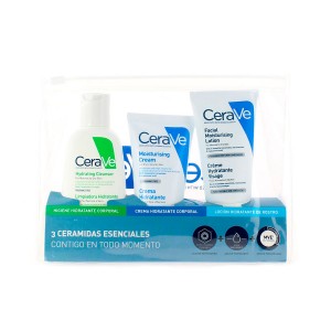 CeraVe neceser lipiadora hidratante 88ml +crema hidratante 50ml +loción facial 52ml