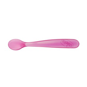 Chicco cuchara silicona rosa +6m