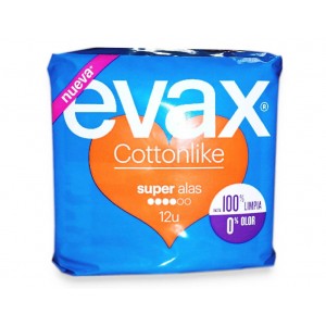 Compresas Evax Cottonlike Super Alas 12U