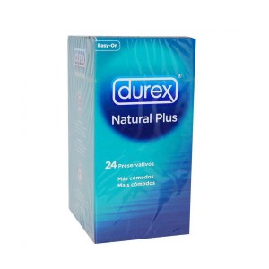 Durex natural plus easy on 24 unidades