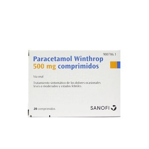 Paracetamolwinthrop 500 mg. 20 comprimidos