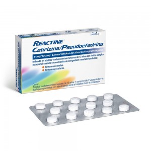 Reactine cetirizina pseudoefedrina 14 comprimidos
